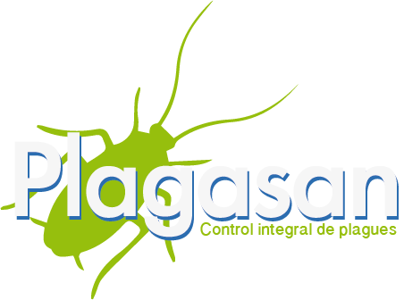 Logotip principal de Plagasan, control integral de plagues